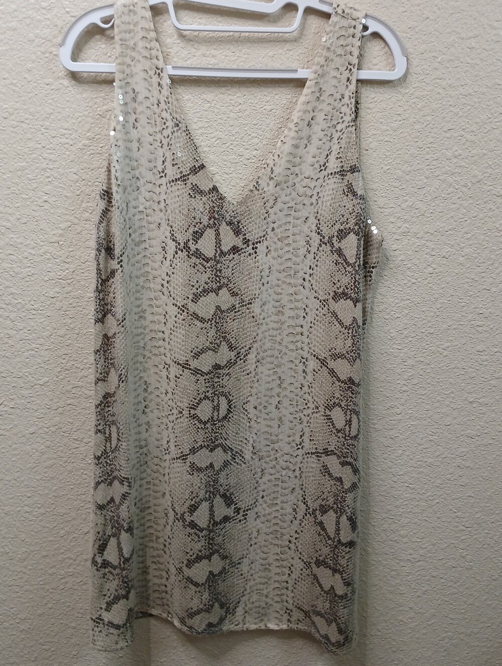 Parker Snake Print Sequined Overlay Dress